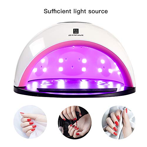 Lámpara LED UV Uñas, HALOVIE 80W Lámpara Secador de Uñas LED UV Gel Esmalte de Uñas Curado Luz Máquina Pantalla LCD Táctil Sensor Automático con 4 Temporizadores Profesional para Manicura Pedicura