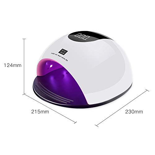 Lámpara LED UV Uñas, HALOVIE 80W Lámpara Secador de Uñas LED UV Gel Esmalte de Uñas Curado Luz Máquina Pantalla LCD Táctil Sensor Automático con 4 Temporizadores Profesional para Manicura Pedicura