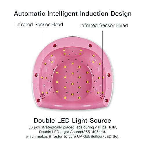 Lámpara LED UV Uñas, HALOVIE 80W Lámpara Secador de Uñas LED UV Gel Esmalte de Uñas Curado Luz Máquina Pantalla LCD Táctil Sensor Automático con 4 Temporizadores Profesional para Manicura Pedicura