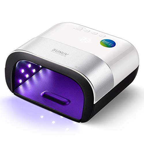 Lámpara Led UV Uñas Profesional, SUNUV Secador LED/UV Gel Esmalte de Uñas Curado Luz Máquina, Con Sensor Automático y Pantalla LCD en el Hogar y el Salón