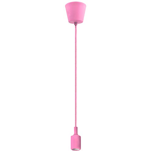Lampara Plafone Suspension de Techo Colgante Rosa Decorativo con Portalampara E27 y Cable Longitud Máxima 155CM Ajustable para Comedor Salon Habitacion Juvenile Niña de Enuotek