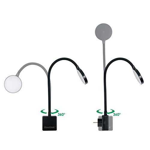 Lamparas de Lectura Nocturna LED Regulable Tactil con Enchufe Aplique Pared Incorporado 4W 350Lm Luz Fria 5000K Sin Función de Control Remoto Lot de 2 de Enuotek