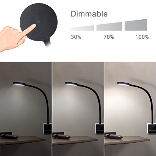 Lamparas de Lectura Nocturna LED Regulable Tactil con Enchufe Aplique Pared Incorporado 4W 350Lm Luz Fria 5000K Sin Función de Control Remoto Lot de 2 de Enuotek