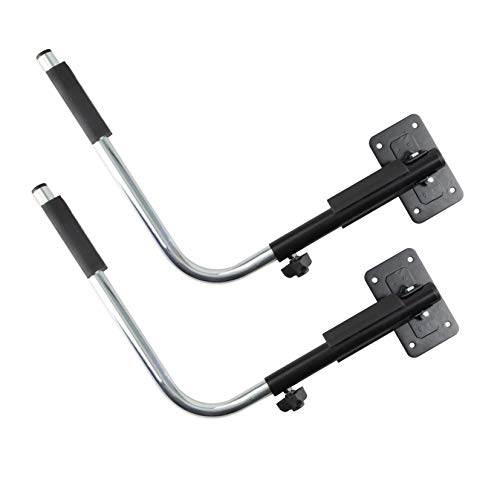 LANCO Automotive Soporte de Pared Space Pro LI-1301 (Diseño Robusto, Fácil instalación, Retráctil para Ahorrar Espacio, Made in EU) - Cromo/ Negro, Juego de 2