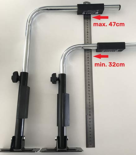 LANCO Automotive Soporte de Pared Space Pro LI-1301 (Diseño Robusto, Fácil instalación, Retráctil para Ahorrar Espacio, Made in EU) - Cromo/ Negro, Juego de 2