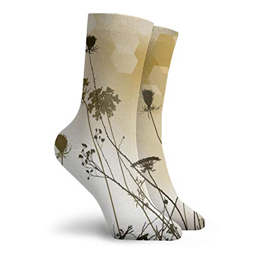 LanDu Floral con calcetines unisex herbales 11.8 pulgadas es lo mejor para atletismo, correr, volar, viajar.
