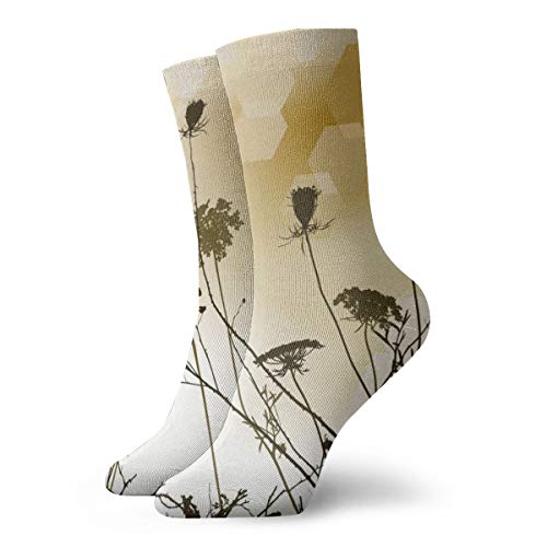 LanDu Floral con calcetines unisex herbales 11.8 pulgadas es lo mejor para atletismo, correr, volar, viajar.