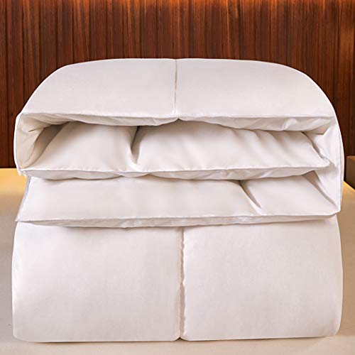 LanPerro Ganso Blanco Edredón King Size, 850 Energía del Terraplén, All Seasons Hotel Inicio Ganso Edredón con El Cantón Aquí, Regalar 2 Genuino Almohadas De Plumas,220 * 240CM 3KG