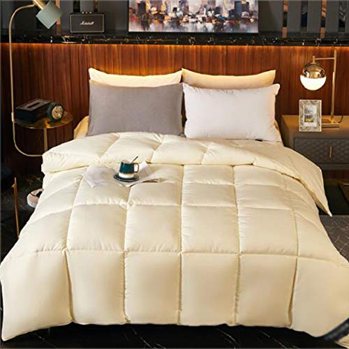 LanPerro Ganso Edredón King, 95% Blancos Ganso, All Seasons Europea Ganso Edredón con El Cantón Aquí, Mullido Medio Calor,180 * 220CM 4KG