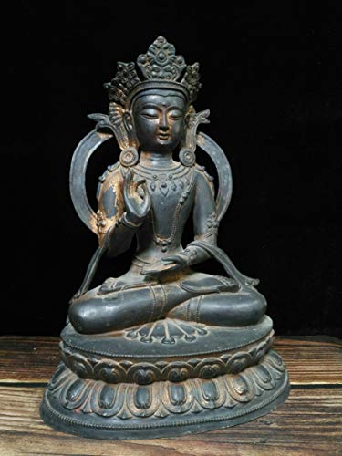 LAOJUNLU Madre Buda de Aspecto Propicio de Nepal, imitación de bronce antiguo, colección de solitario estilo chino tradicional