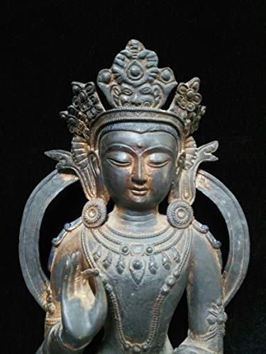 LAOJUNLU Madre Buda de Aspecto Propicio de Nepal, imitación de bronce antiguo, colección de solitario estilo chino tradicional