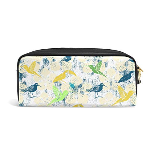 Lápiz Bolsa Bolso Funda Bolsa Colorido Pájaro inconsútil Animal Patrón floral Maquillaje cosmético para niñas Niños Escuela de viajes