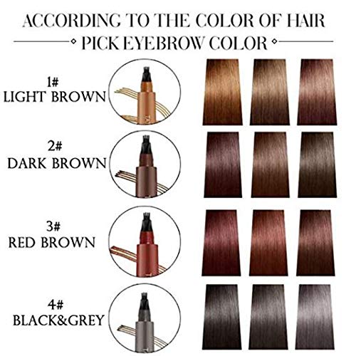 Lápiz de cejas líquido 3D, lápiz de tatuaje para cejas, 4 puntas de horquilla líquida para maquillaje de ojos, larga duración, impermeable, a prueba de manchas, aspecto natural (04#Beige)