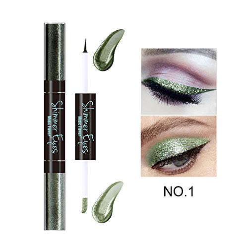 Lápiz delineador de ojos a prueba de agua, 6 colores a prueba de agua, de larga duración, lápiz de delineador de ojos, lápiz, delineador de ojos, herramienta de maquillaje(verde)