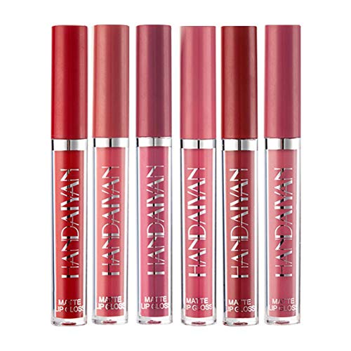 Lápiz labial líquido mate de 6 colores Sin desvanecimiento Impermeable y duradero Brillo labial antiadherente Natural Humectada Hermosa Herramienta de maquillaje de labios Estudiante Adulto Número
