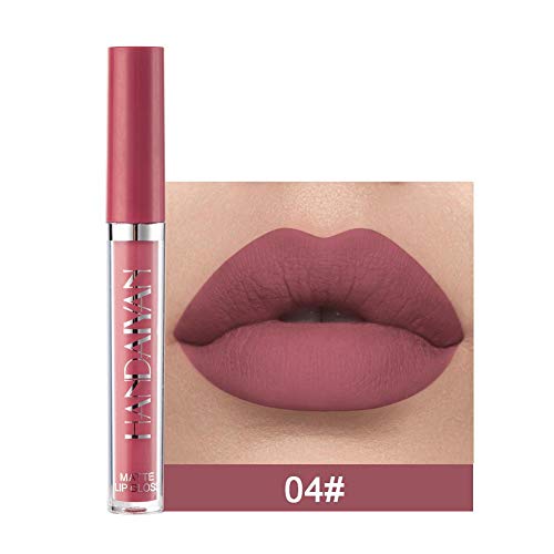Lápiz labial líquido mate de 6 colores Sin desvanecimiento Impermeable y duradero Brillo labial antiadherente Natural Humectada Hermosa Herramienta de maquillaje de labios Estudiante Adulto Número