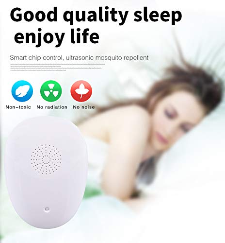 LAPPAZO Repelente Ultrasónico Mosquitos Plagas Ahuyentador de Ratones Control de Insecto para Moscas, Hormigas, Insectos, cucarachas, roedores(4 Packs) (Blanco)