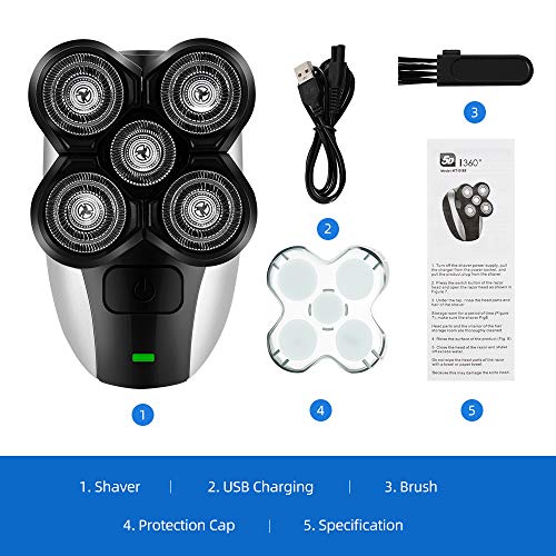 LARALA Máquina de Afeitar Eléctrica para Hombres, Afeitadora Eléctrica para Hombres, Máquina de Afeitar con Cabeza Calva