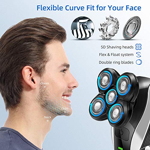 LARALA Máquina de Afeitar Eléctrica para Hombres, Afeitadora Eléctrica para Hombres, Máquina de Afeitar con Cabeza Calva