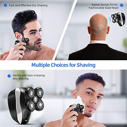 LARALA Máquina de Afeitar Eléctrica para Hombres, Afeitadora Eléctrica para Hombres, Máquina de Afeitar con Cabeza Calva
