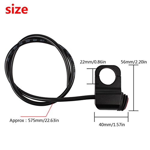 Larcele 12V Negro Motocicleta Impermeable Interruptor de Faros SBKG-01