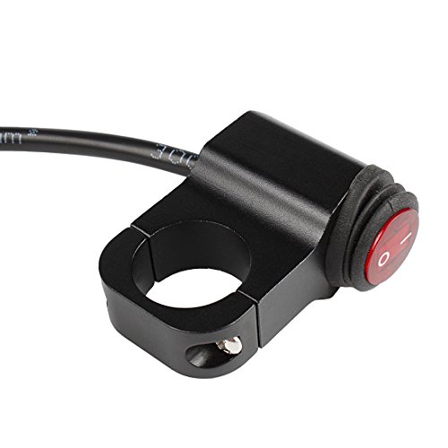 Larcele 12V Negro Motocicleta Impermeable Interruptor de Faros SBKG-01