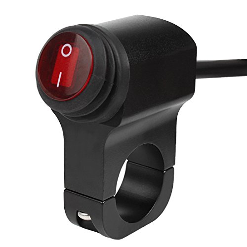 Larcele 12V Negro Motocicleta Impermeable Interruptor de Faros SBKG-01