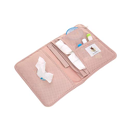 LÄSSIG Bolsa para pañales con cambiador para viajar, Color rosado (Dots Rose)