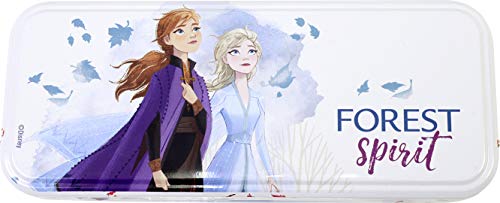 Lata de Belleza de 3 Pisos de Frozen II - Neceser Frozen II, Set de Maquillaje para Niñas - Maquillaje Frozen - Selección de Productos Seguros en un Estuche con 3 Pisos