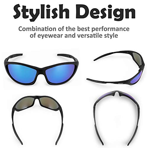 LATEC Gafas de Sol polarizadas, Gafas de Sol Deportivas para Unisex con 100% de protección UVA & Protección UV400, Marco irrompible TR90 para Deportes al Aire Libre Ciclismo Pesca Golf