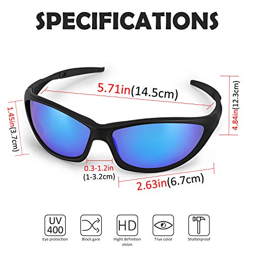 LATEC Gafas de Sol polarizadas, Gafas de Sol Deportivas para Unisex con 100% de protección UVA & Protección UV400, Marco irrompible TR90 para Deportes al Aire Libre Ciclismo Pesca Golf
