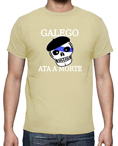 latostadora - Camiseta Galego Ata A Morte para Hombre Crema XXL
