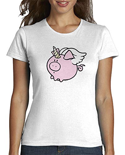 latostadora - Camiseta Puterful - Cerdicornio para Mujer Blanco S