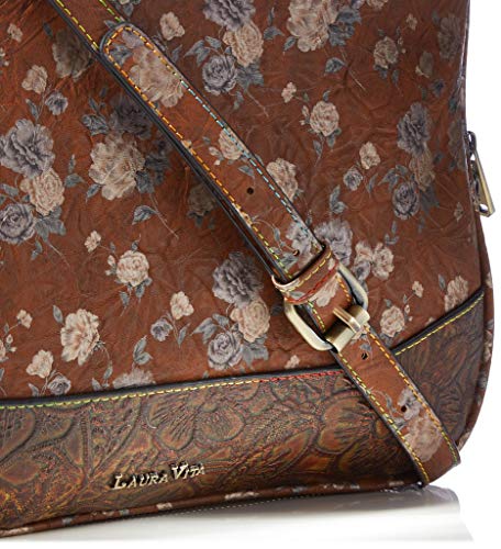 Laura Vita 3773, Crossbag para Mujer, marrón, Medium