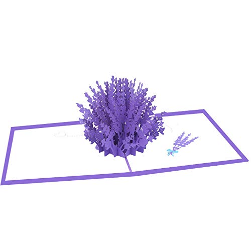 Lavanda 3D Saludo Tarjeta emergente Dulce regalo para madre Esposa Hija Novia Abuela