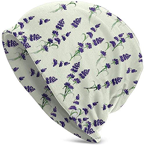 Lavender Flowering Fragrant Pale Plant Knit Hat Hombres, Hombres Winter Hat Christmas Simple New Outdoor Fit Christmas
