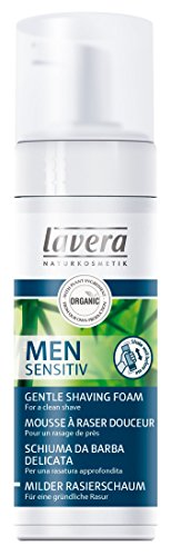 Lavera Men Sensitiv Espuma de Afeitar - aloe vera orgánico & nutritivo aceite de jojoba - vegano - cosméticos naturales 100% certificados - cuidado de la piel - 150 ml