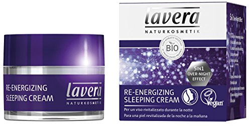 Lavera Re-Energizing Sleeping Cream - Crema de Noche - 5in1 over-night effect - vegano - cuidado facial biológico - cosméticos naturales 100% certificados - cuidado de la piel - 50 ml
