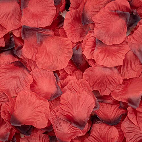 Lawei 4000 pétalos de Rosa de Seda Artificiales, pétalos de Rosa para Boda, Fiesta, hogar, Hotel, decoración del día de San Valentín, Color Rojo Vino