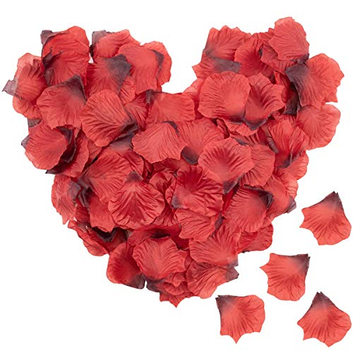Lawei 4000 pétalos de Rosa de Seda Artificiales, pétalos de Rosa para Boda, Fiesta, hogar, Hotel, decoración del día de San Valentín, Color Rojo Vino