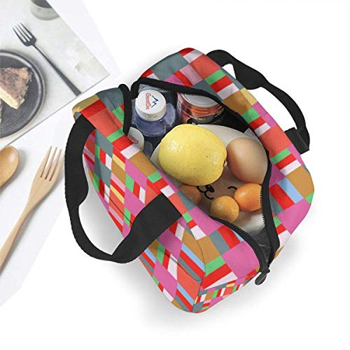 Lawenp Bolsa de almuerzo aislada impermeable con nudo cuadrado, lonchera térmica reutilizable con bolsa de mano para el trabajo escolar, viajes al aire libre
