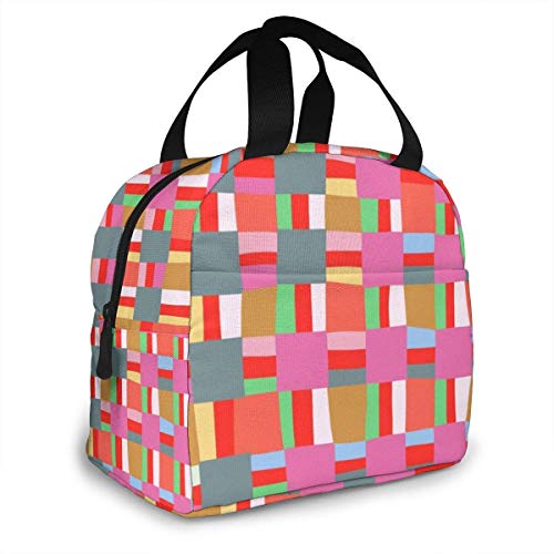 Lawenp Bolsa de almuerzo aislada impermeable con nudo cuadrado, lonchera térmica reutilizable con bolsa de mano para el trabajo escolar, viajes al aire libre