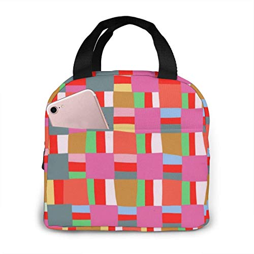 Lawenp Bolsa de almuerzo aislada impermeable con nudo cuadrado, lonchera térmica reutilizable con bolsa de mano para el trabajo escolar, viajes al aire libre