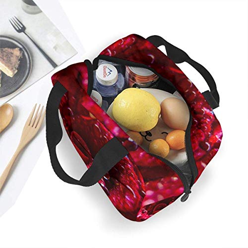 Lawenp Bolsa de almuerzo con aislamiento impermeable Rose Closeup, lonchera térmica reutilizable con bolsa de mano para el trabajo escolar, viajes al aire libre