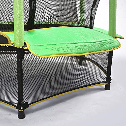 LBLA Trampolín para Niños ø 140 cm Interior/Exterior Cama Elástica Redonda con Recinto, Red de Seguridad Trampolín de Jardín Ejercicio Fitness Jump para Infantil Chico Chica 3456 años