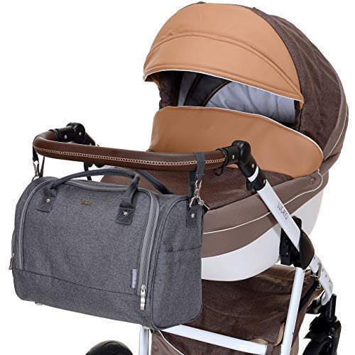 LCP Kids Bolso de cambiador bebé pañales impermeable Sydney gris