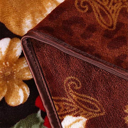 LDDPP Funda de Edredón de Felpa para Invierno,de Forro Polar, Doble Cara, Impresión de Encaje, Color Dorado, Falda de Cama de Visón de Cuatro Piezas, Suave, Juego,Reina,Pétalos Perfumados