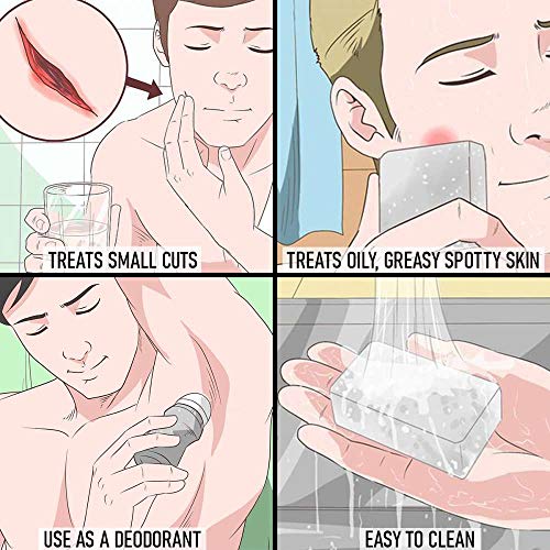 Lea 100% Natural Alumbre Bloque - Pare Sangrado de Menores Cortes y Cortes Después Afeitado o de Cera - Natural Desodorante - Suave Antiséptico Propiedades 120g