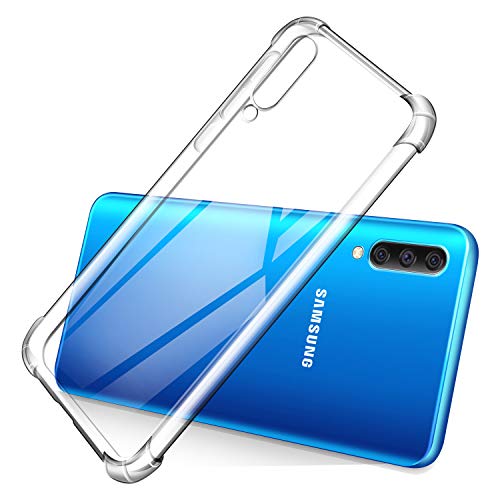 Leathlux Funda Samsung Galaxy A70 + [2 Pack] Cristal Templado Protector de Pantalla, Ultra Fina Silicona Transparente TPU Carcasa Protector Airbag Anti-Choque Anti-arañazos Case Cover para Samsung A70