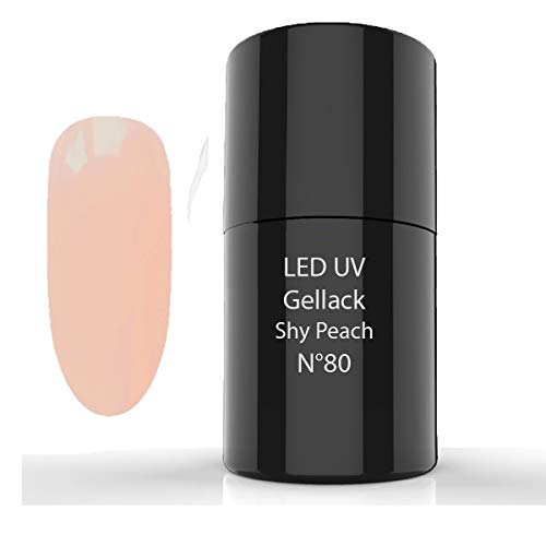 LED de UV gellack, Hybrid Polish, 80 Shy Peach - Esmaltes de Uñas, Esmaltes en Gel Uñas UV LED, Esmaltes Semipermanentes para Uñas - Pintauñas para Manucira Profesional